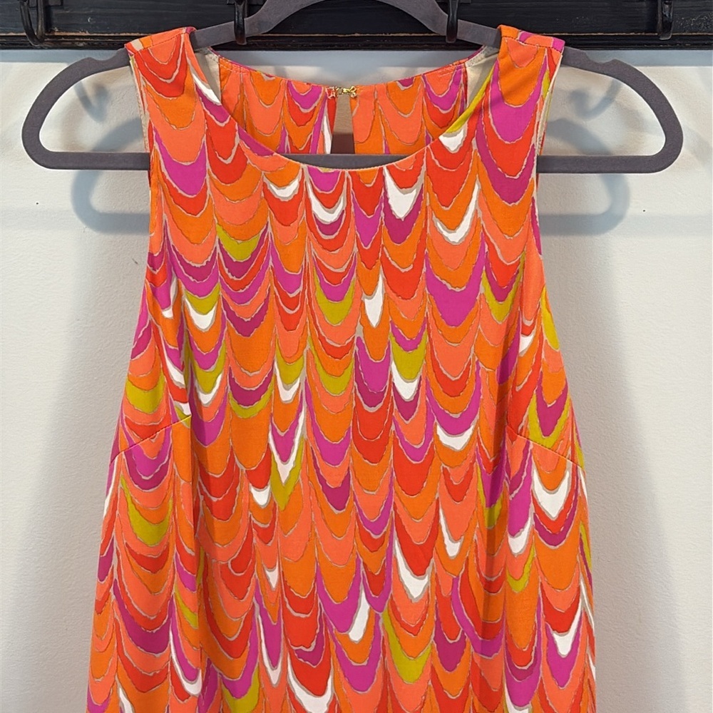 Trina Turk Vibrant Sleeveless Open Back Shift Dress Size 10 Resortwear - Picture 4 of 11